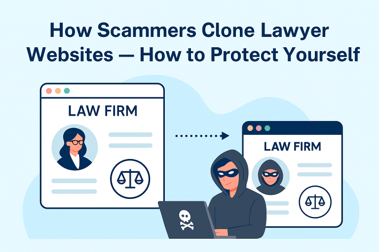 How Scammers Clone Lawyer Websites – How to Protect Yourself - Scam awareness education