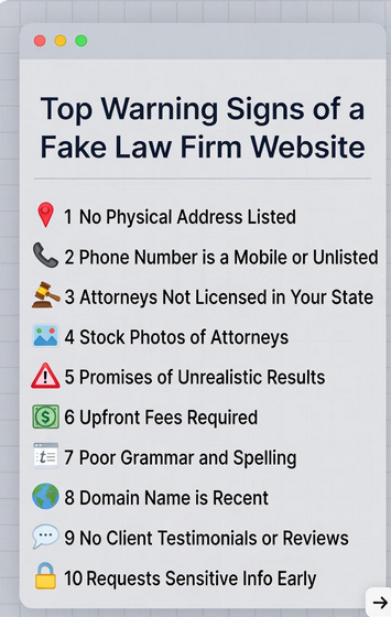 Top Warning Signs of a Fake Law Firm Website